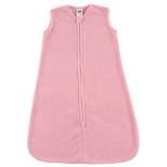 Hudson Baby Infant Girl Plush Sleeping Bag, Sack, Blanket, Solid Lt Pink Fleece, 12-18 Months