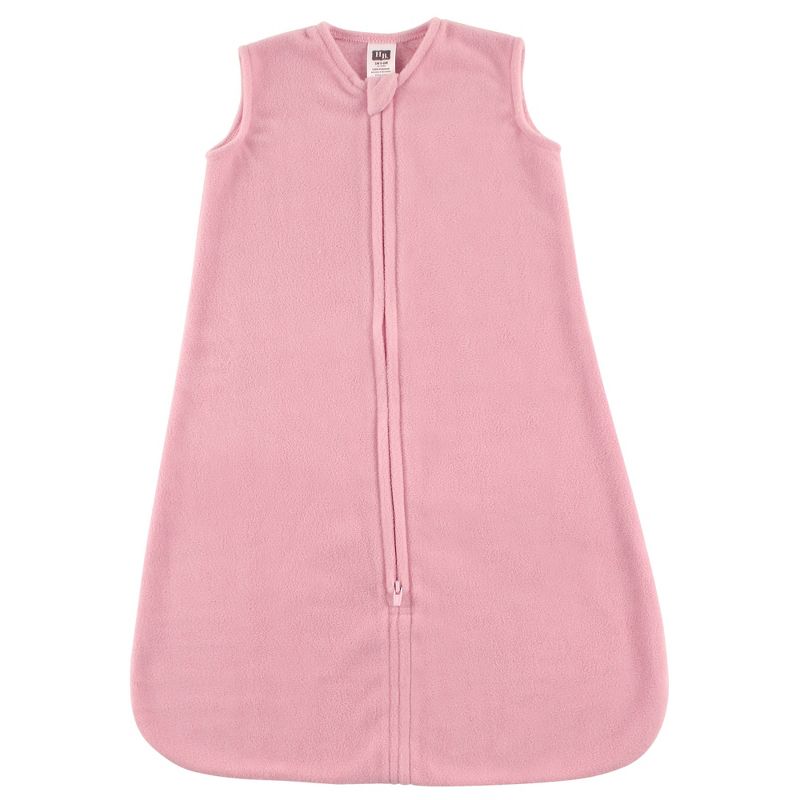Hudson Baby Infant Girl Plush Sleeping Bag, Sack, Blanket, Solid Lt Pink Fleece, 12-18 Months, 1 of 3