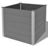 vidaXL Raised Garden Bed Raised Flower Bed with Open Bottom Plant Box Gray WPC - 3 of 4