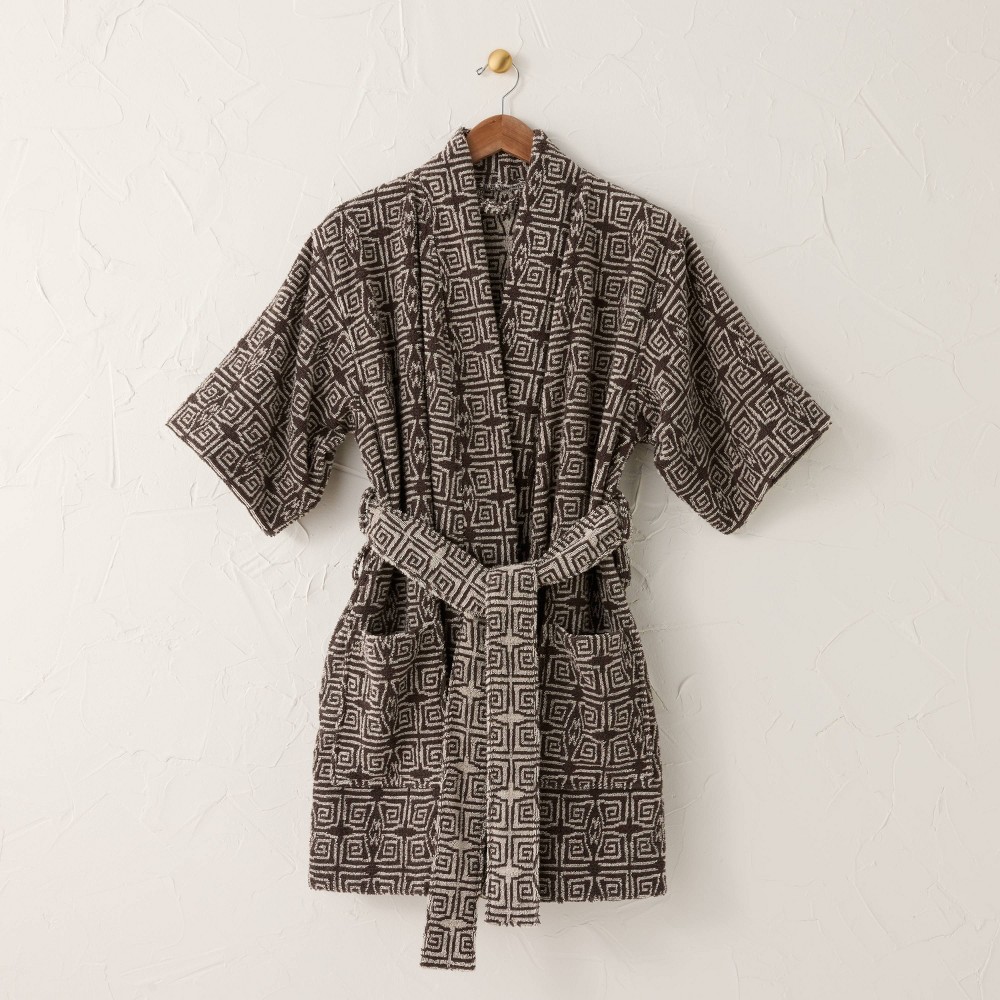 Photos - Towel L/XL Ethel Robe Black/White - Opalhouse™ designed with Jungalow™