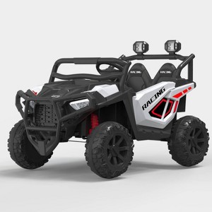 Jojoka 24V 2-Seater Electric UTV for Big Kids, 4-Wheeler Suspension,3 Speeds, Remote Control, Bluetooth, LED Lights - 1 of 1
