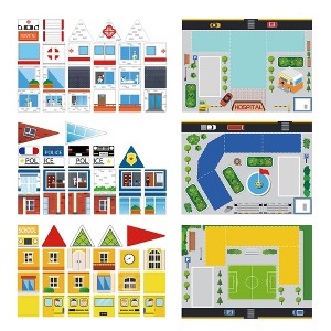 PICASSO-TILES 80 PC School, Hospital, Police Station,  3-in-1, Magnetic Tiles, Building Blocks, STEM Toys for Kids 3+ - 1 of 4