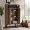 Fella Two-Tone Oak and Entryway Shoe Cabinet with Drawer Brown - Baxton Studio: Wood Composite, Freestanding Storage, Holds 10 Pairs - 3 of 4