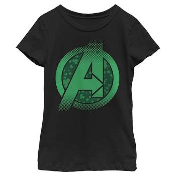 Girl's Marvel St. Patrick's Day Avengers' Logo T-Shirt