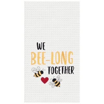 C&F Home Bee-long Together Embroidered Waffle Weave Cotton Kitchen Towel