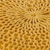 FURNIinspire Ottomans and Benches Knitted Cotton Round Pouf with Textured Simple Fashion Elegant Design for Modern Living, Yellow, 20"*20"*14" - 4 of 4