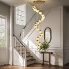 CityFurn 16/20-Light Cluster Chandelier Gold Ceiling Pendant with Alabaster Shades - 4 of 4