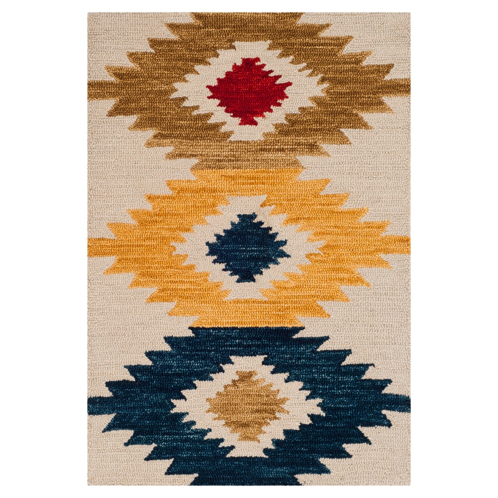 3'x5' Holden Geometric Design Area Rug Ivory/Multi - Safavieh