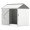 Outsunny Outdoor Storage Shed, Extra Large Metal Garden Shed with Lockable Doors, Cottage Style 4-Pane Window & Vents - 4 of 4