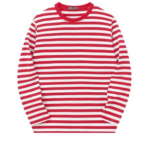 Lars Amadeus Men's Crew Neck Long Sleeve Contrast Color Pullover Casual Striped T-Shirt - 1 of 4