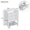 Gulches 24" Bathroom Vanity Base Only, White, Solid Wood Frame, Storage Cabinet with Drawer and Open Shelf - 4 of 4