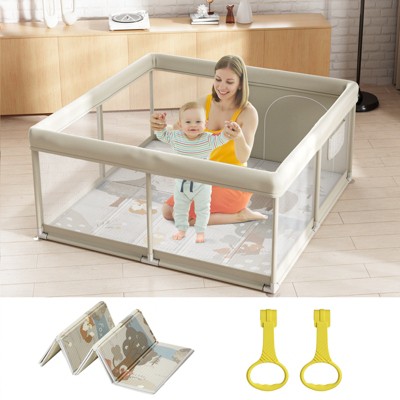 Fodoss Baby Playpen with Mat ，47 x 47 In Playpen for Babies and Toddlers, Indoor & Outdoor Activity Center, Safety Baby Fence