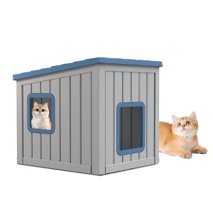 Decksplore Pet House Indoor Outdoor Use Easy to Clean Durable Slanted Top - 1 of 4