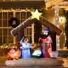 HOMCOM 79.25" Christmas Inflatable Nativity Scene, Outdoor Blow-Up Yard Decoration with LED Lights Display - 3 of 4