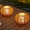JONATHAN Y Kairi Modern Bohemian Indoor/Outdoor Faux Rattan Lantern Rechargeable/Cordless Dimmable Integrated LED Table Lamp - 2 of 4