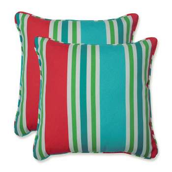 Aruba Stripe 2pc Outdoor Throw Pillows - Pillow Perfect
