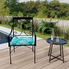 Outdoor Set Of 2 French Edge Seat Cushions In Seacoral Turquoise: UV & Water-Resistant - Jordan Manufacturing - 4 of 4
