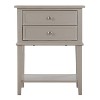 HomeStock Silver Champagne Nightstand 28x22x16 Contemporary Bedside Table with Open Shelf, Stylish Durable Storage Solution - 3 of 4