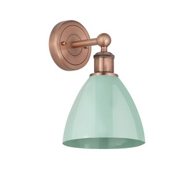 Plymouth Dome - 1 Light Wall Sconce In Industrial Style-12 Inches Tall and 7.5 Inches Wide