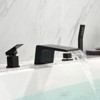 Cobbe Single Handle Tub Faucet Set with 4.72-Inch Wide Waterfall Spout, Handheld Shower and 23.62-Inch Water Inlet 4-Hole Installation Matte Black - 4 of 4