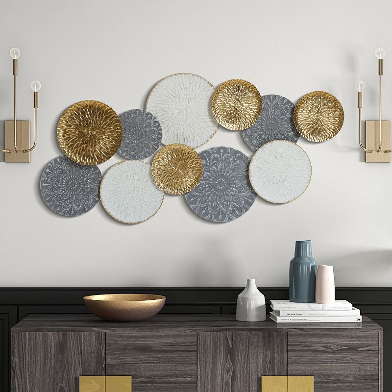LuxenHome 48" W Connected Circles Metal Wall Decor Sculpture Multi-Color, 5 of 11