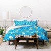 Deny Designs King Marta Barragan Camarasa Peace Doves Blue Duvet Cover and Pillow Sham Blue - 3 of 4
