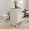 Robot Vacuum Stand Cabinet with Wheels, Storage Rack with Drawer & Doors, Mobile Side Table for Living Room, Kitchen - 2 of 4