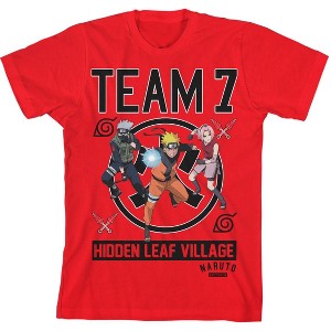 Naruto Shippuden Team 7 Boy's Red T-shirt - 1 of 1