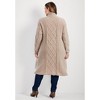 Avenue Women's Plus Size Paris Longline Cable Cardi - 3 of 4