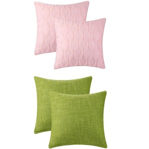REGALWOVEN 4 Pcs Solid Indoor Outdoor Decorative Throw Pillow Cover 18 x 18 Inch - 1 of 4