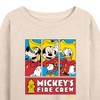 Women's - Disney - Firefighter Mickey & Friends Lightweight French Terry Wide Neck Long Sleeve Shirt - 2 of 4