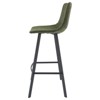 LeisureMod Elland Bar Stool in Leather Upholstery - Modern Counter Height Stool with Iron Legs and Footrest for Kitchen, Bar, and Pub, Set of 2 - 4 of 4