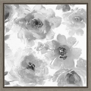 Amanti Art Springtime Black and White Flowers by Kelsey Morris Canvas Wall Art Print Framed 16 x 16-in. - 1 of 4
