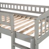 PAGED Twin Size Loft Bed, Modern Wooden Bed Frame, Bunk Bed with Slide, Guardrails and Ladder for Bedroom - 4 of 4