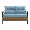ELJGET 4 Piece Patio Rattan Furniture Set, Rattan Wicker Outdoor Garden Furniture Corner Sofa Set with Cushion - 4 of 4