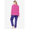 Dreams & Co. Plus Size Long Sleeve Knit PJ Set - 3 of 4