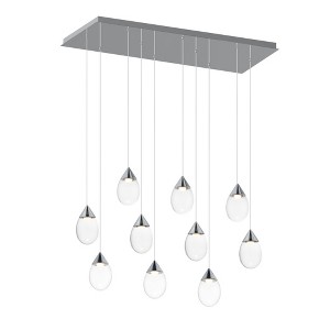 ET2 Lighting Dewdrop 10 - Light Island Pendant Light in  Polished Chrome - 1 of 2