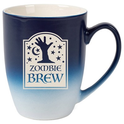 100 North Magic Potion 10 Ounce Navy Blue and White Two Toned Ombre, Comfortably Fits Your Hands, Ceramic Tea Coffee Cup Mug, Zombie Brew