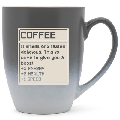 100 North Video Game 10 Ounce Gray and White Two Toned Ombre, Comfortably Fits Your Hands, Ceramic Tea Coffee Cup Mug, Coffee. It Smells and Tastes