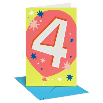 Carlton Cards 4th Birthday Card for Kids' Let's Celebrate