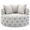 42.5" Wide Fully Assembled Round Upholstered Tufted Swivel Barrel Chair and a Half - Kinwell - 2 of 4