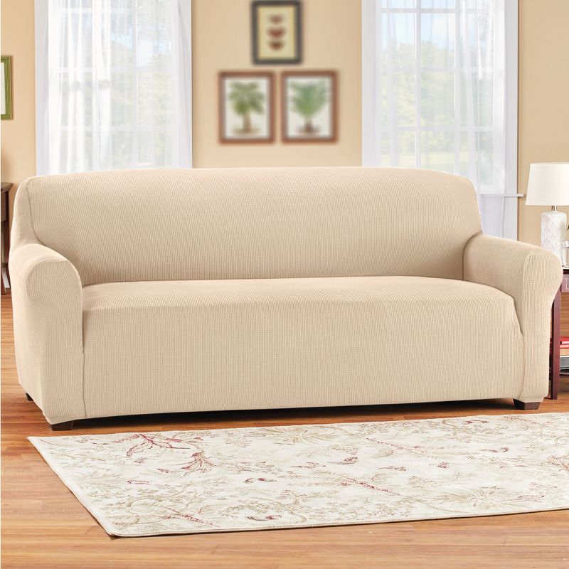 Collections Etc Harrington Textured Stretch Furniture Slipcover, 2 of 3