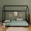 GDFStudio Joseph Twin Size Metal Floor Bed Frame with House Shape and Guardrails - 2 of 4