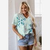 Amaryllis Women’s V-Neck Short Sleeve Blouse with Layered Ruffle Sleeves Relaxed Fit - 4 of 4