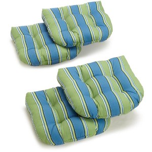 Blazing Needles, 19-inch U-Shaped Spun Polyester Outdoor Tufted Dining Chair Cushions (Set of 4) - 1 of 1