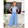 Blue Bloom Lace Flutter Top & Wide Leg Pant Set Mia Belle Girls - 4 of 4