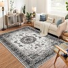 Vintage Area Rug - Machine Washable Low Pile Carpet with Non-Slip Rubber Backing, Soft Pet Friendly Rug for Living Room, Bedroom, Dining Room - 3 of 4