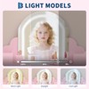 Kids Vanity with Lighted Mirror & Stool, with Drawer & Open Shelves, 2 in 1 Little Girls Vanity Table for 3-9 Yrs Girls - 4 of 4
