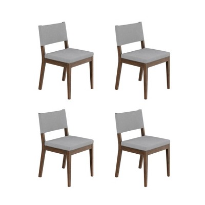 Linus Dark Brown and Light Gray Upholstered Side Chair Set
