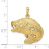 Black Bow Jewelry 14k Yellow Gold Jumping Bass Fish Pendant - 4 of 4